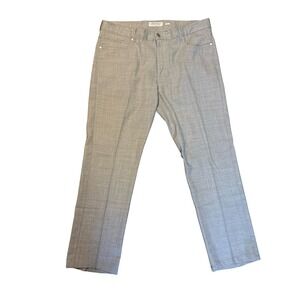Piattelli Barneys New York Mens Wool Blend Pants 38 Pearl Grey Modern Business
